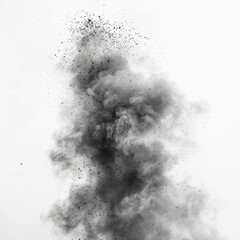 Dynamic black and white image capturing a detailed smoke explosion, ideal for backgrounds and overlays.