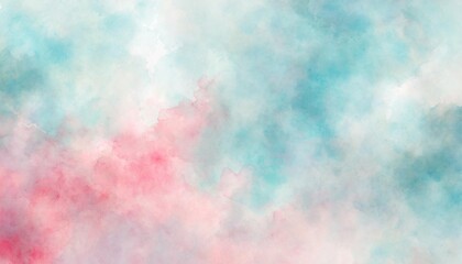 Fototapeta na wymiar Artistic electric pink, azure and blue watercolor background with abstract cloudy sky concept. Grunge abstract paint splash artwork illustration. Beautiful abstract misty fog cloudscape wallpaper.