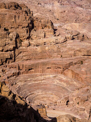 Picture of the Nabatean Theatre from above in Petra