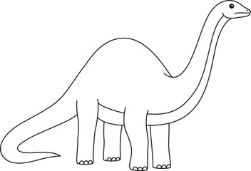 Brontosaurus coloring page. Cute flat dinosaur isolated on white background © Saly