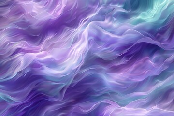 Ethereal abstract flames swirling in a harmonious dance of lavender and teal colors, creating a mesmerizing and fluid artistic texture.