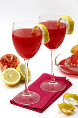 Pomegranate juice with lemon.