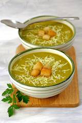 Pumpkin and spinach soup..