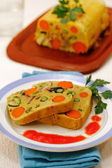 Terrine of vegetables and curry.