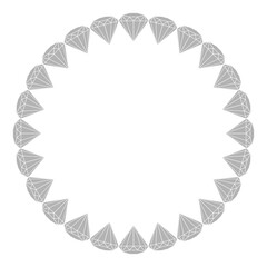 Diamond in Circle Shaped, can use for Art Illustration, Logo Gram, Frame Work, Background, Pictogram, Website, Apps, or Graphic Design Element. Format PNG