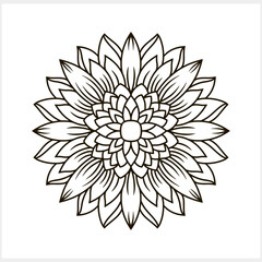 Mandala icon isolated. Coloring page book Vector stock illustration. EPS 10