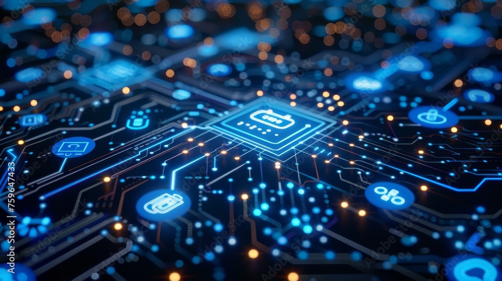 Poster cutting-edge computer technology integrates seamlessly with iot devices