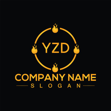 YZD alphabet letter logo design with creative square shape