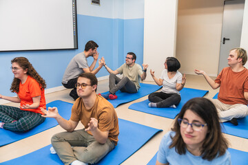Interactive and joyful yoga session with focus on inclusion and mental health. and down syndrome