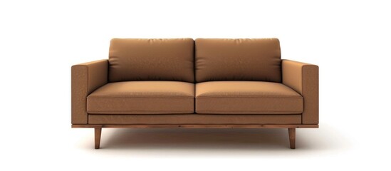 Brown sofa on isolated background