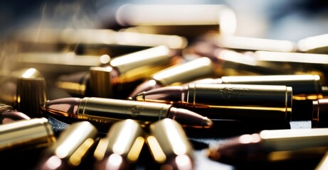 Detailed Ammunition capturing tension and detail. - obrazy, fototapety, plakaty