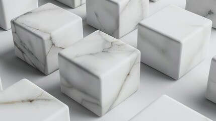 Marble cubes arranged on a seamless background