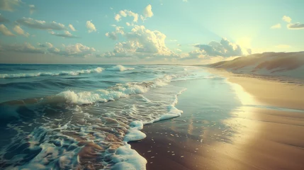 Foto op Canvas un coucher de soleil a la plage  © marie