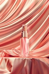 Transparent, realistic cosmetic spray bottle on a clean background, showcasing purity and simplicity. - 759650885