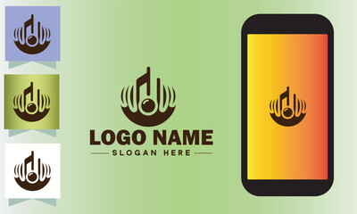 music logo song singer dj sound vector art icon graphic music logo template