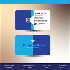 Blue and Black Business Card Design Template