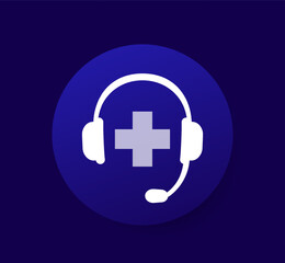 Medical call center vector icon