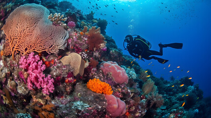 Scuba diver under the sea