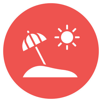Beach Umbrella icon vector image. Can be used for Outdoor Fun.