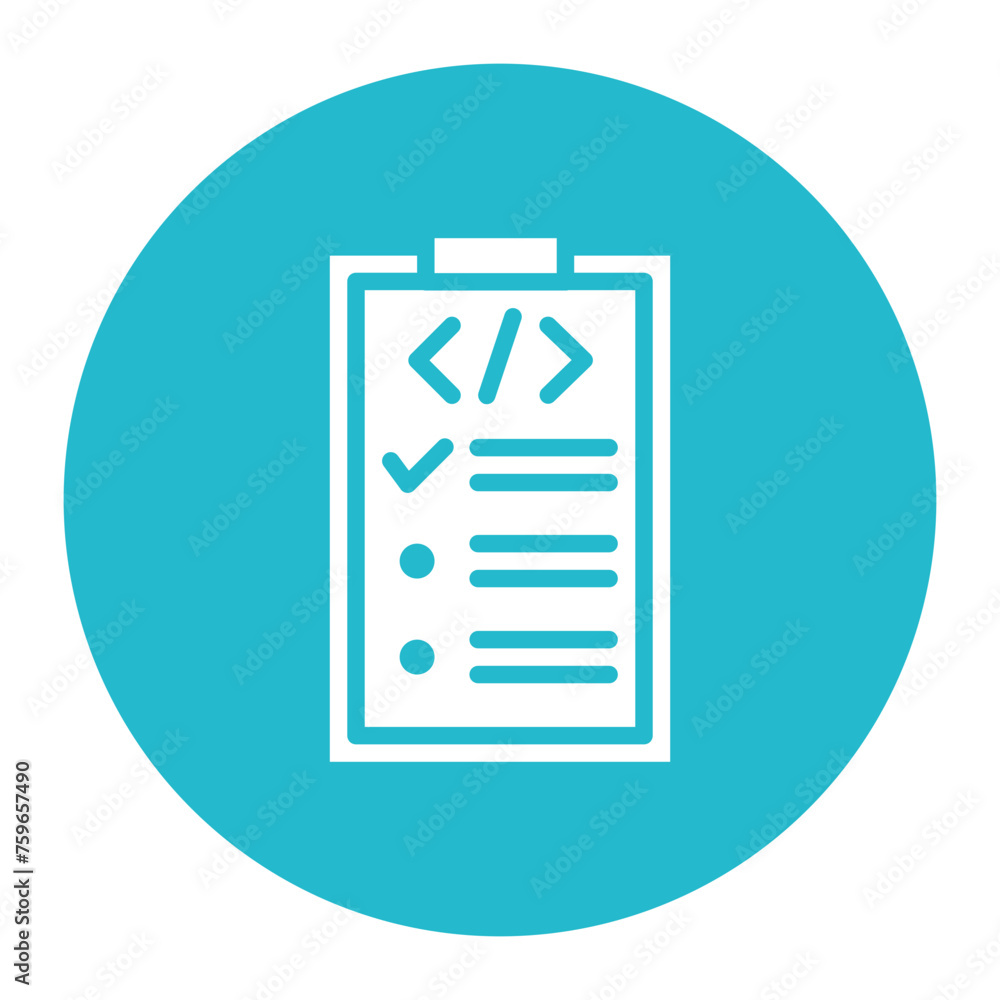 Poster test scenario icon vector image. can be used for quality assurance.