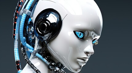 futuristic female cyborg robot