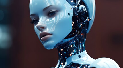 futuristic female cyborg robot