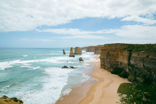 The 12 Apostles scenic tourist destination along the Great Ocean Road on the south coast of Victoria