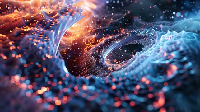 Abstract elemental contrast, fire and water swirl, dynamic visual metaphor, artistic background illustration. AI