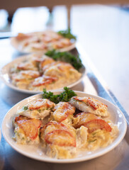 food in a shelter close-up. helping the homeless