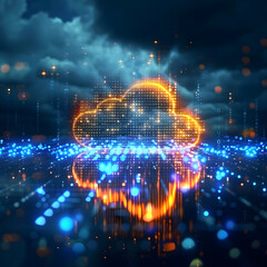 Modern Illustration of Cloud and Digitalization generative ai