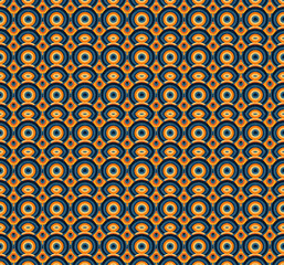 Colorful Art Deco seamless repeating pattern. 