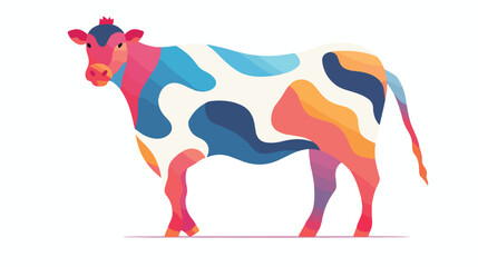 colorful cute and cheerful cow 