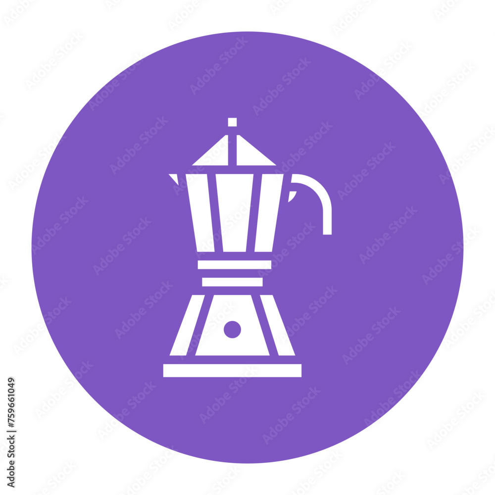 Poster Italian Coffee Pot icon vector image. Can be used for Italy.