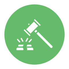 Broken Gavel icon vector image. Can be used for Corruption.