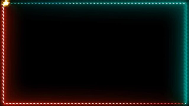 Abstract griddler laser border red and blue glow energy light moving around on black screen