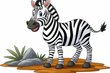 zebra on a rock