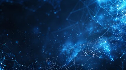 Abstract plexus blue geometry background. Digital technology network connection concept. 3D rendered illustration