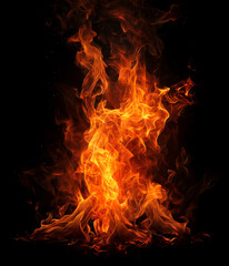 Obraz premium fire background fire on black background fire overlay
