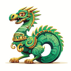 Cartoon Quetzalcoatl. Vector clip art illustration