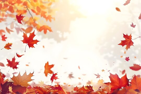 autumn leaves at sunny background 