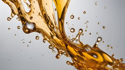 golden oil splash cut out isolated on the white background