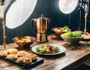 Stylized studio food photography that captures the essence of a busy kitchen.