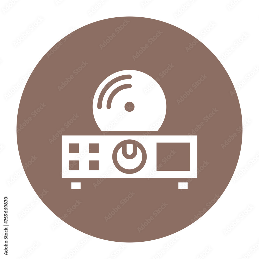 Poster cd player icon vector image. can be used for retro.