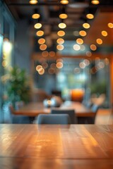 A blurred office meeting background with a business working group engaged in a boardroom discussion.