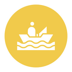 Fisherman In a boat icon vector image. Can be used for Trekking.