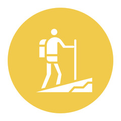 Person Hiking icon vector image. Can be used for Trekking.