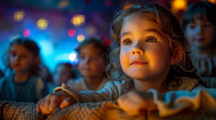 Fototapeta na wymiar a movie theater for children with children 