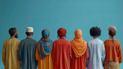 Fototapeta premium Business culture concept of Diversity, inclusion, equality, honesty, belonging, shown by different people from different cultures standing together