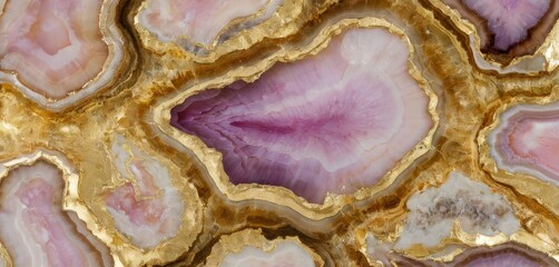 Subdued Elegance. Pale-Amethyst Agate with Gold Veins