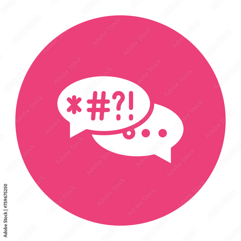 Poster obscene language icon vector image. can be used for addiction.